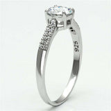 TS080 - Rhodium 925 Sterling Silver Ring with AAA Grade CZ in Clear - Alamode - Flyclothing LLC