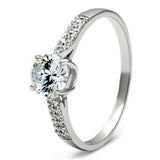 TS080 - Rhodium 925 Sterling Silver Ring with AAA Grade CZ in Clear - Alamode - Flyclothing LLC