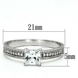 TS081 - Rhodium 925 Sterling Silver Ring with AAA Grade CZ in Clear - Alamode - Flyclothing LLC
