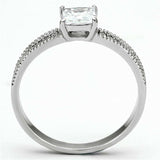 TS081 - Rhodium 925 Sterling Silver Ring with AAA Grade CZ in Clear - Alamode - Flyclothing LLC