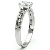 TS081 - Rhodium 925 Sterling Silver Ring with AAA Grade CZ in Clear - Alamode - Flyclothing LLC