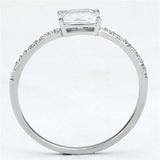 TS082 - Rhodium 925 Sterling Silver Ring with AAA Grade CZ in Clear - Alamode - Flyclothing LLC