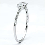 TS082 - Rhodium 925 Sterling Silver Ring with AAA Grade CZ in Clear - Alamode - Flyclothing LLC
