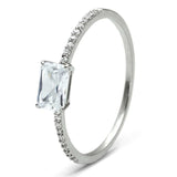 TS082 - Rhodium 925 Sterling Silver Ring with AAA Grade CZ in Clear - Alamode - Flyclothing LLC