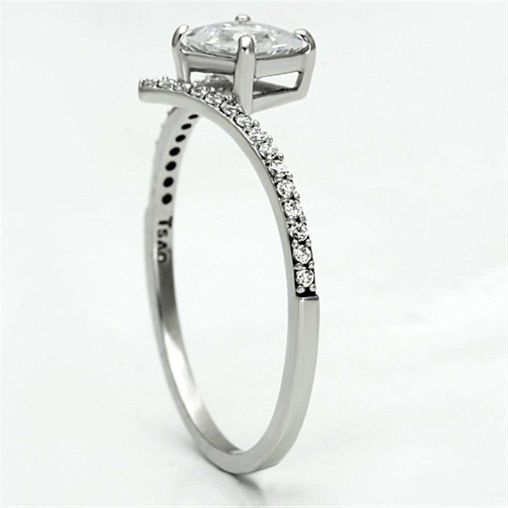 TS083 - Rhodium 925 Sterling Silver Ring with AAA Grade CZ in Clear - Alamode - Flyclothing LLC