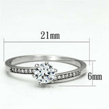 TS084 - Rhodium 925 Sterling Silver Ring with AAA Grade CZ in Clear - Alamode - Flyclothing LLC