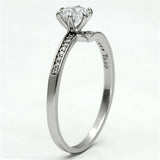 TS084 - Rhodium 925 Sterling Silver Ring with AAA Grade CZ in Clear - Alamode - Flyclothing LLC