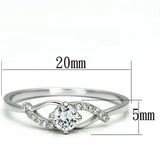 TS085 - Rhodium 925 Sterling Silver Ring with AAA Grade CZ in Clear - Alamode - Flyclothing LLC