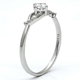 TS085 - Rhodium 925 Sterling Silver Ring with AAA Grade CZ in Clear - Alamode - Flyclothing LLC