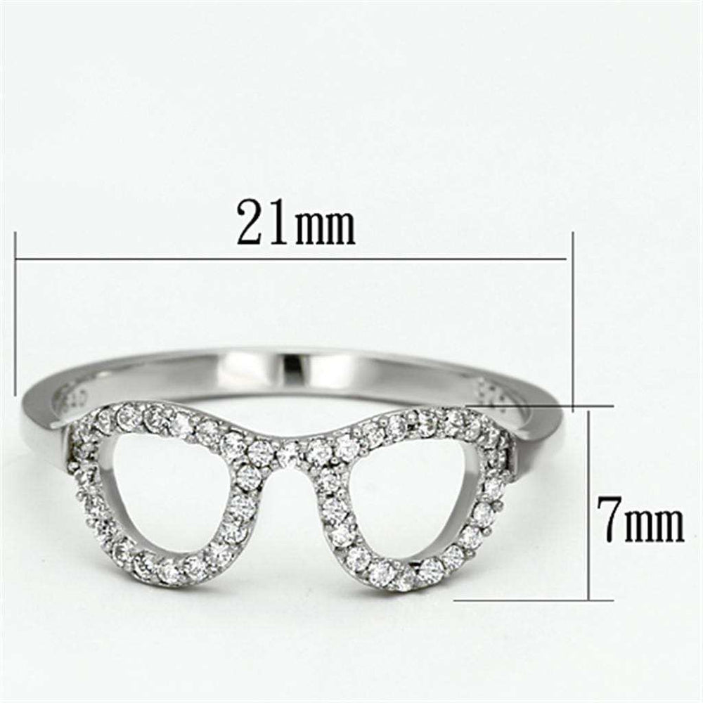 TS086 - Rhodium 925 Sterling Silver Ring with AAA Grade CZ in Clear - Alamode - Flyclothing LLC