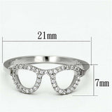 TS086 - Rhodium 925 Sterling Silver Ring with AAA Grade CZ in Clear - Alamode - Flyclothing LLC