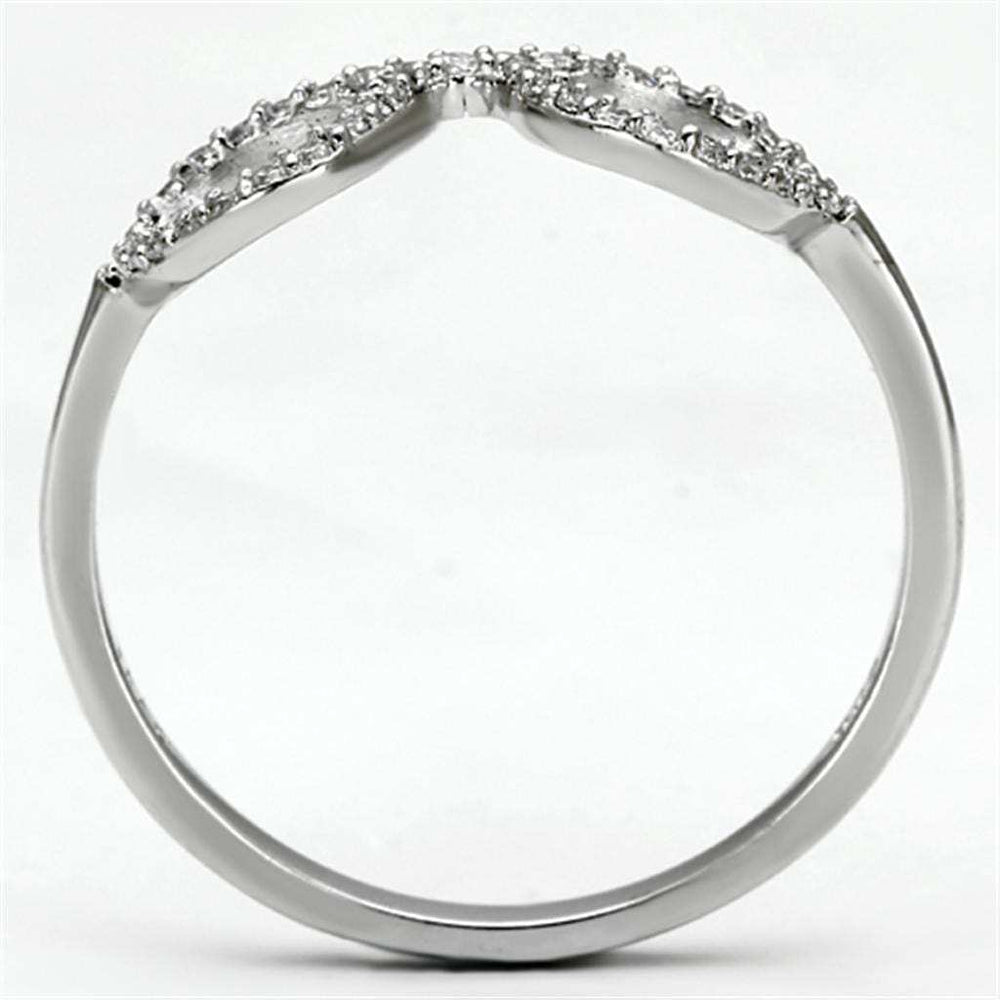 TS086 - Rhodium 925 Sterling Silver Ring with AAA Grade CZ in Clear - Alamode - Flyclothing LLC