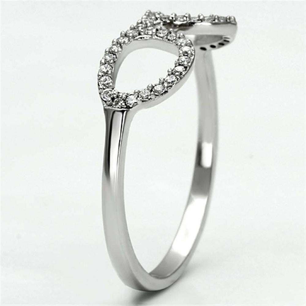 TS086 - Rhodium 925 Sterling Silver Ring with AAA Grade CZ in Clear - Alamode - Flyclothing LLC