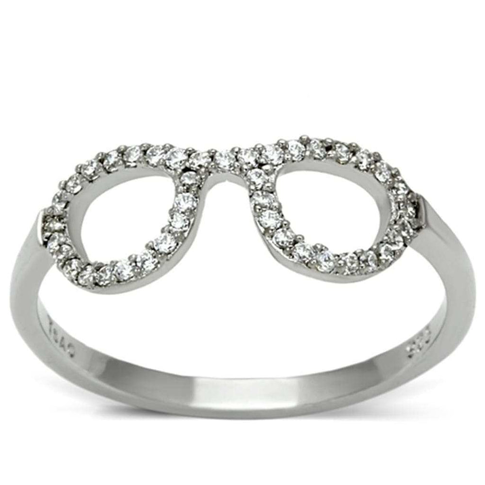 TS086 - Rhodium 925 Sterling Silver Ring with AAA Grade CZ in Clear - Alamode - Flyclothing LLC