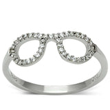 TS086 - Rhodium 925 Sterling Silver Ring with AAA Grade CZ in Clear - Alamode - Flyclothing LLC