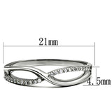 TS087 - Rhodium 925 Sterling Silver Ring with AAA Grade CZ in Clear - Alamode - Flyclothing LLC