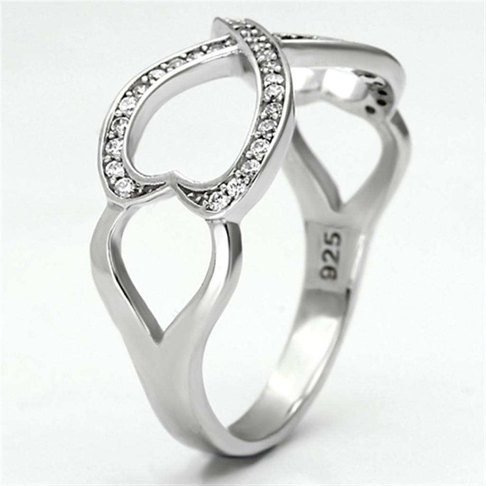 TS088 - Rhodium 925 Sterling Silver Ring with AAA Grade CZ in Clear - Alamode - Flyclothing LLC