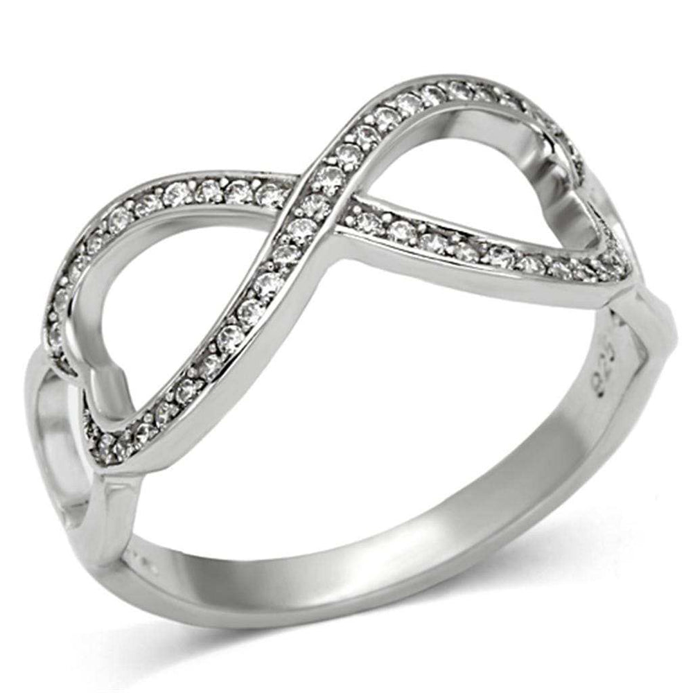 TS088 - Rhodium 925 Sterling Silver Ring with AAA Grade CZ in Clear - Alamode - Flyclothing LLC