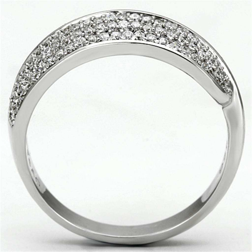 TS089 - Rhodium 925 Sterling Silver Ring with AAA Grade CZ in Clear - Alamode - Flyclothing LLC