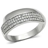 TS089 - Rhodium 925 Sterling Silver Ring with AAA Grade CZ in Clear - Alamode - Flyclothing LLC