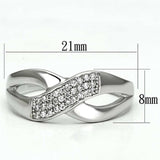 TS090 - Rhodium 925 Sterling Silver Ring with AAA Grade CZ in Clear - Alamode - Flyclothing LLC