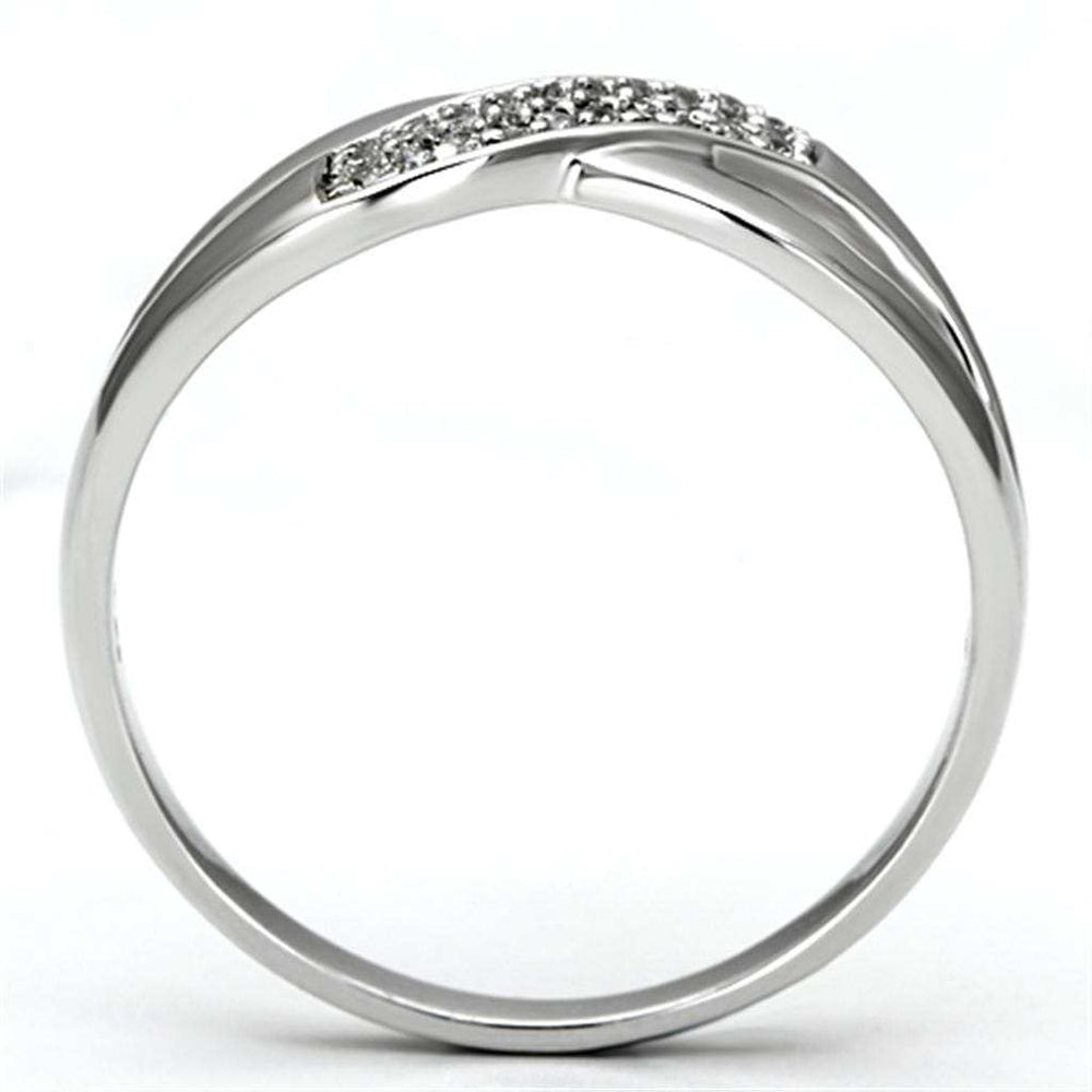 TS090 - Rhodium 925 Sterling Silver Ring with AAA Grade CZ in Clear - Alamode - Flyclothing LLC