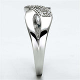 TS090 - Rhodium 925 Sterling Silver Ring with AAA Grade CZ in Clear - Alamode - Flyclothing LLC