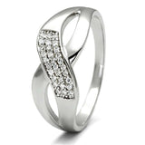 TS090 - Rhodium 925 Sterling Silver Ring with AAA Grade CZ in Clear - Alamode - Flyclothing LLC