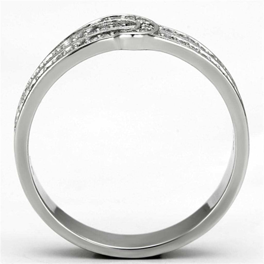 TS091 - Rhodium 925 Sterling Silver Ring with AAA Grade CZ in Clear - Alamode - Flyclothing LLC