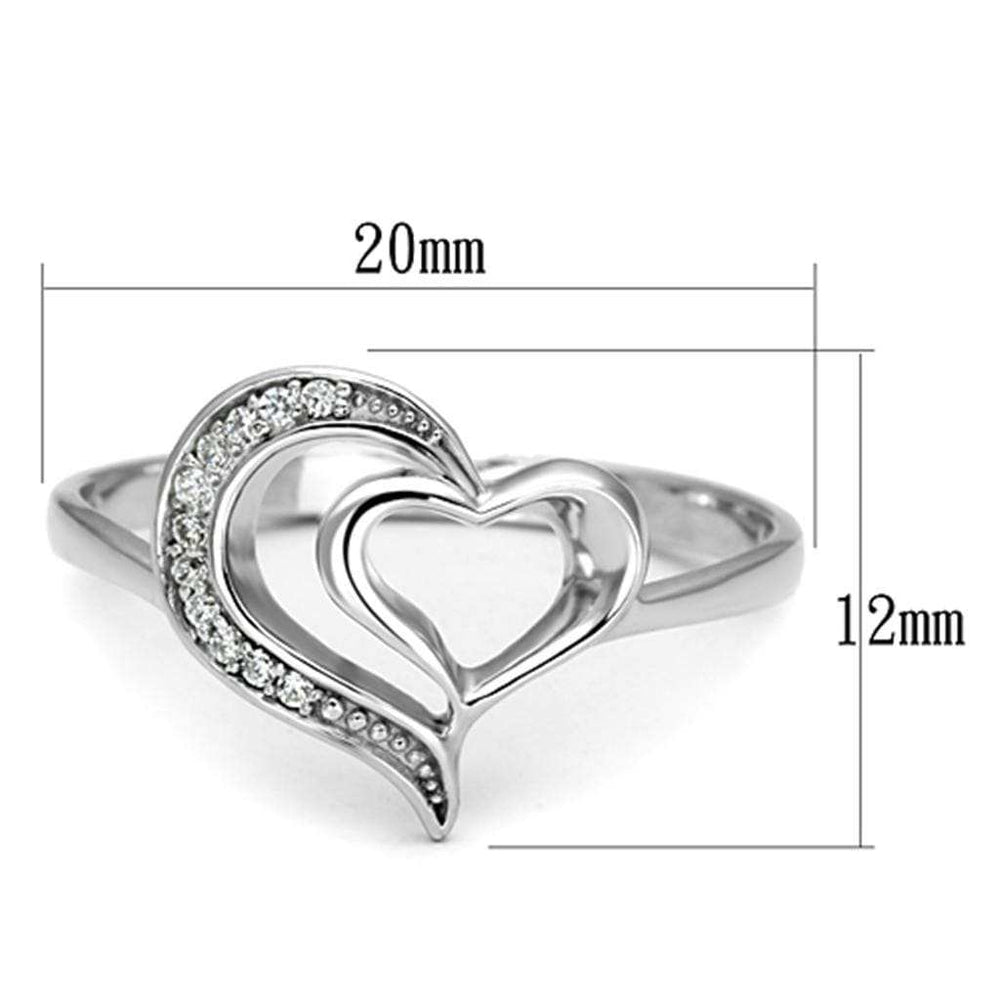 TS093 - Rhodium 925 Sterling Silver Ring with AAA Grade CZ in Clear - Alamode - Flyclothing LLC