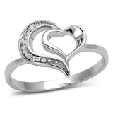 TS093 - Rhodium 925 Sterling Silver Ring with AAA Grade CZ in Clear - Alamode - Flyclothing LLC
