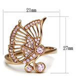TS094 - Rose Gold 925 Sterling Silver Ring with AAA Grade CZ in Rose - Alamode - Flyclothing LLC