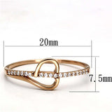 TS095 - Rose Gold 925 Sterling Silver Ring with AAA Grade CZ in Clear - Alamode - Flyclothing LLC