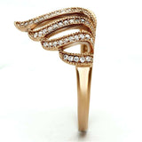 TS096 - Rose Gold 925 Sterling Silver Ring with AAA Grade CZ in Clear - Alamode - Flyclothing LLC