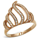 TS096 - Rose Gold 925 Sterling Silver Ring with AAA Grade CZ in Clear - Alamode - Flyclothing LLC