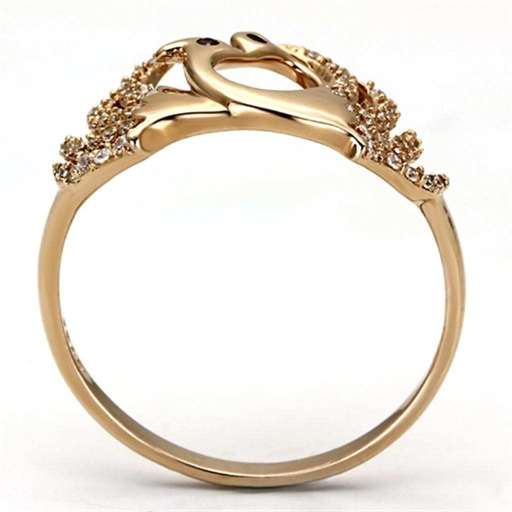 TS097 - Rose Gold 925 Sterling Silver Ring with AAA Grade CZ in Garnet - Alamode - Flyclothing LLC