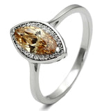 TS098 - Rhodium 925 Sterling Silver Ring with AAA Grade CZ in Champagne - Alamode - Flyclothing LLC