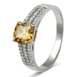 TS099 - Rhodium 925 Sterling Silver Ring with AAA Grade CZ in Champagne - Alamode - Flyclothing LLC