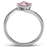 TS100 - Rhodium 925 Sterling Silver Ring with AAA Grade CZ in Rose - Alamode - Flyclothing LLC