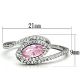 TS101 - Rhodium 925 Sterling Silver Ring with AAA Grade CZ in Rose - Alamode - Flyclothing LLC