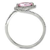 TS101 - Rhodium 925 Sterling Silver Ring with AAA Grade CZ in Rose - Alamode - Flyclothing LLC