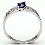 TS104 - Rhodium 925 Sterling Silver Ring with AAA Grade CZ in Amethyst - Alamode - Flyclothing LLC