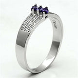 TS104 - Rhodium 925 Sterling Silver Ring with AAA Grade CZ in Amethyst - Alamode - Flyclothing LLC