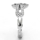 TS105 - Rhodium 925 Sterling Silver Ring with AAA Grade CZ in Clear - Alamode - Flyclothing LLC