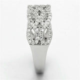 TS106 - Rhodium 925 Sterling Silver Ring with AAA Grade CZ in Clear - Alamode - Flyclothing LLC