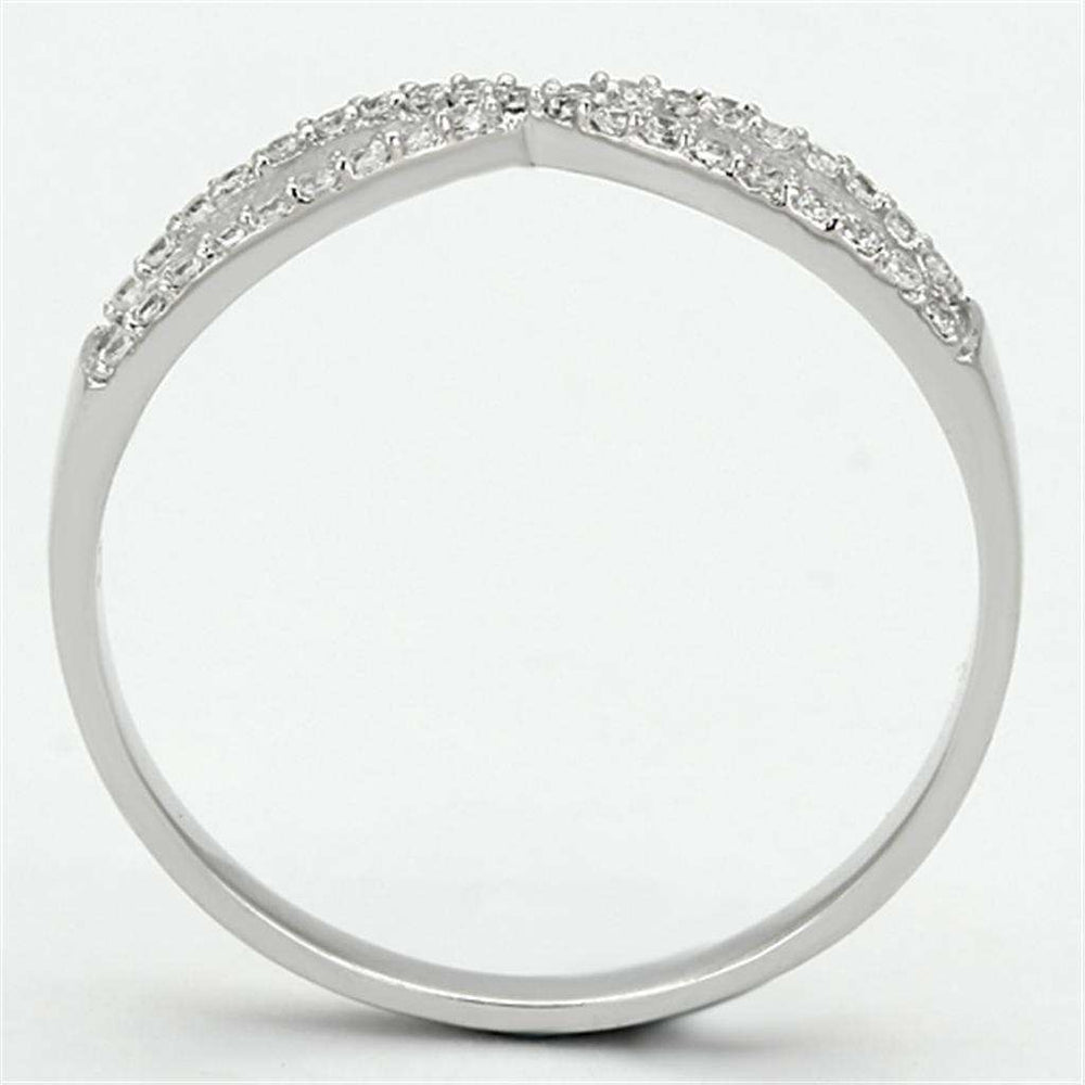 TS107 - Rhodium 925 Sterling Silver Ring with AAA Grade CZ in Clear - Alamode - Flyclothing LLC