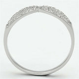 TS107 - Rhodium 925 Sterling Silver Ring with AAA Grade CZ in Clear - Alamode - Flyclothing LLC