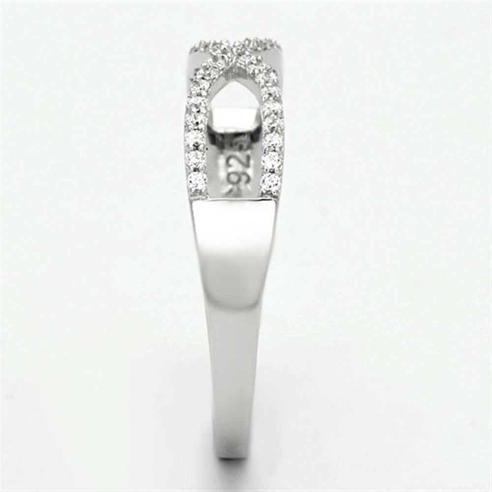 TS107 - Rhodium 925 Sterling Silver Ring with AAA Grade CZ in Clear - Alamode - Flyclothing LLC