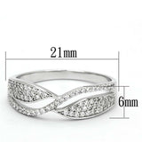 TS108 - Rhodium 925 Sterling Silver Ring with AAA Grade CZ in Clear - Alamode - Flyclothing LLC