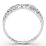TS108 - Rhodium 925 Sterling Silver Ring with AAA Grade CZ in Clear - Alamode - Flyclothing LLC
